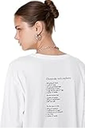 Trendyol Dam vanlig basic rundhalsad stickad T-shirt, , L