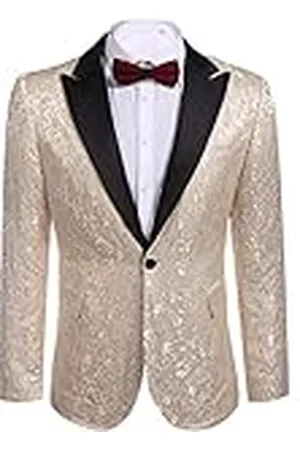 Coofandy Blazer för män, blommönster, jacka, middagsfest, bal, bröllop, snygg smoking, , M