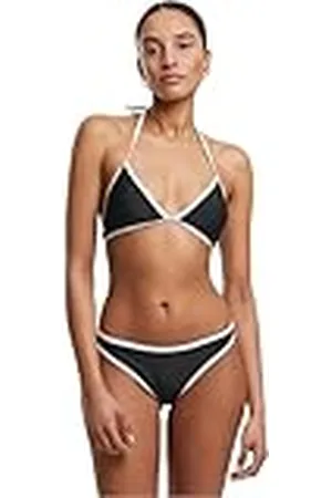 Urban classics Bikini för kvinnor, retro triangelbikini, tvådelad baddräkt med snörning, tillverkad av återvunnet material, storlekar XS – XL, , S