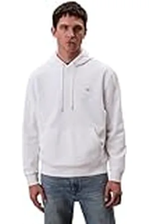 Calvin Klein Jeans herr 400GSM TERRY BADGE HOODIE LV04RC274G tröjor, vit (ljus vit), L, , L