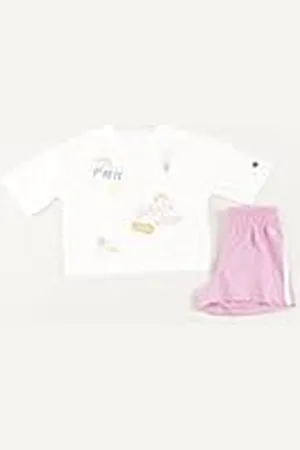 Champion Flickor Legacy Summer Graffiti G-Graphic Boxy T-shirt & shorts komplett, , 3-4 år
