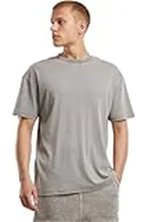 Urban classics T-shirt för män, tvättad rib, t-shirt, avslappnad t-shirt för män, 100% bomull, normal passform, storlekar S–5XL, , L
