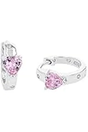 Amor Creoles 925 Sterling Silver Flickor Barn Öronsmycke, med cubic zirconia synth., 1 cm, Silver, Hjärta, Levereras i presentförpackning, 2021182