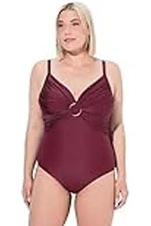 Ulla Popken Damer stora storlekar överdimensionerade plus size baddräkt, shiny matt mix, , 50