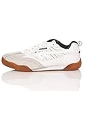 Hi-Tec Squash klassiska unisex träningsskor för män, White Pu Suede Läder, 40 EU, , 10.5 UK