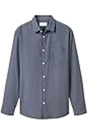 TOM TAILOR Herrskjorta, 36677 – Marin diagonal struktur, 3XL