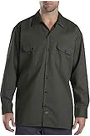 Dickies Långärmad arbetsskjorta för män, stor och lång, 1X tall