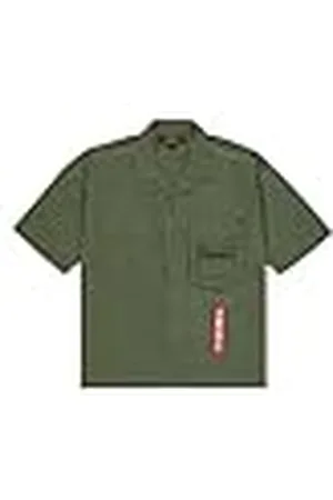 Alpha Industries Aloha Safari-skjorta för män, mörk oliv, L, , L