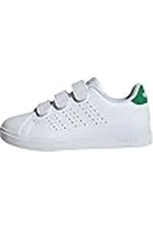 adidas Unisex – Barn ADVANTAGE BASE 2.0 SHOES CHILDREN, Cloud White/Cloud White/Green, 31 EU