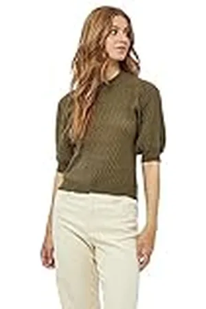 Peppercorn Dam Osiris halvärm stickad pullover, 3820 Kapris, L