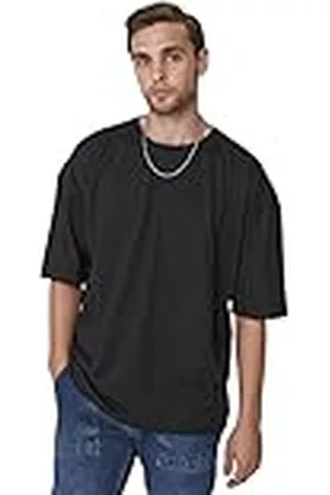 Trendyol Herr grundläggande cykelkrage överdimensionerad kortärmad t-shirt, , XXL