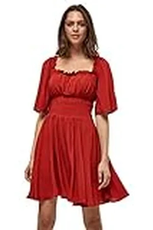 DESIRES Dam Debbi Smock Casual Dress, Bränd röd, L