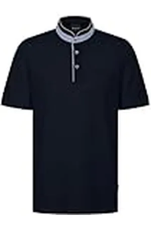 Bugatti Pikétröja för män, ståkrage, basic, kortärmad, modern passform, , XXL