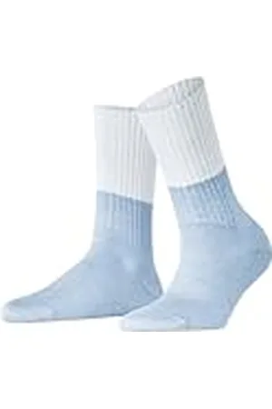 Falke Dam strumpor Slow Mood W SO bomull linne mönstrade 1 par, blå (Light Blue 6594), 39-42, , 39-42 EU