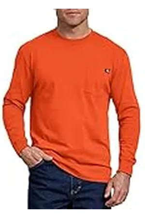 Dickies Långärmad T-shirt för män tung neon rund hals, , XL