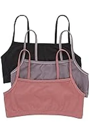 Hanes Dam bralette av bomull, 3-pack BH, ogenomskinlig, svart/kryddfe/terra röd, XXL, Svart/kryddfik/terra röd, XXL