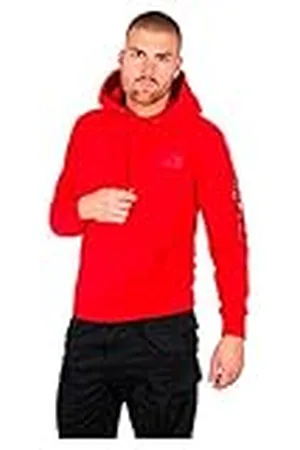 Alpha Industries Hoody med ryggtryck-herr Hooded Sweat Speed Red