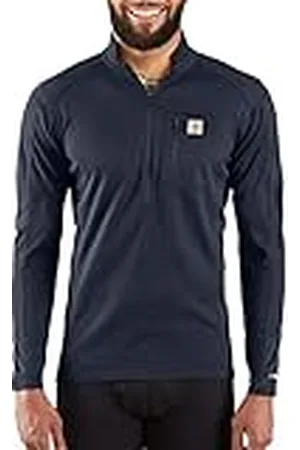 Carhartt Force Tech Långärmad underställströja med kvartsdragkedja, herr, Marinblått Xsp, XXL tall