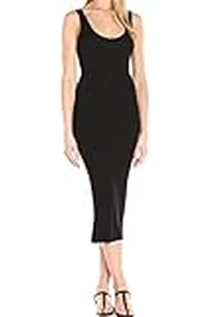 ENZA COSTA Dam Stretch Silk Rib Tank Midi-klänning Casual, , XS