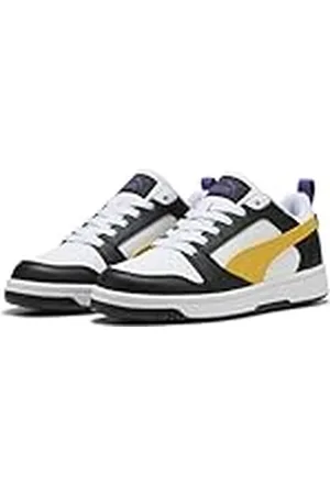 PUMA Rebound V6 LO JR sneakers, svart-gul storlek vit, 3 UK, svart gul storlek vit, 35.5 EU