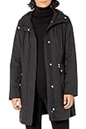 Cole Haan Dam förvaringsbar regnjacka med huva och rosett, , XS