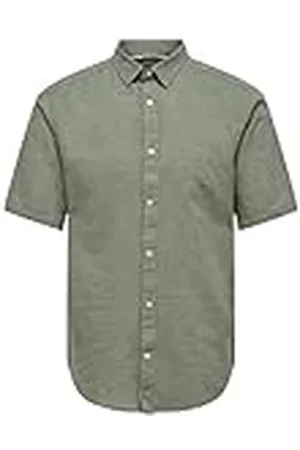 Only & Sons Kortärmad skjorta linne för män, , XL
