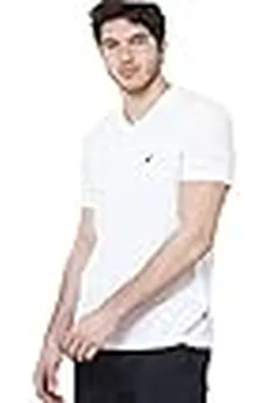 Nautica Kortärmad enfärgad T-shirt med v-ringning för män, , XXL