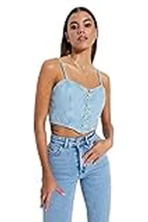 Trendyol Dam denim bustier BH, , XS