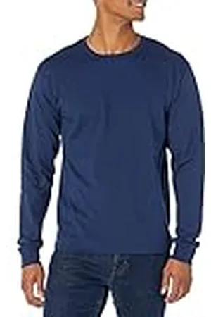 Hanes Långärmad skjorta Beefy-T skjorta för män (2-pack), , XL