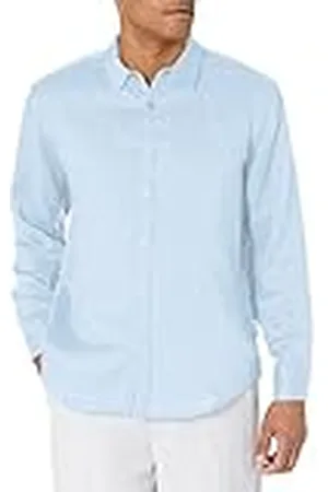 Cubavera Långärmad skjorta för män, 100% linne med kildetaljer skjorta, , 4XL, , 4XL (Lång)