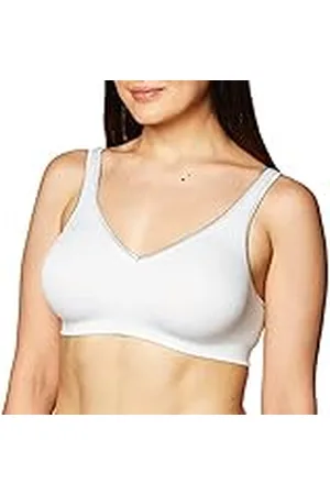 Hanes Bygellös bh, mjuk bekväm t-shirt-bh med full täckning, 1-pack/2-pack, L