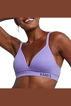 Hanes Kvinnors originalkontur trådlös sömlös ribbad bralett, ComfortFlex Fit, bygelfri BH, , M