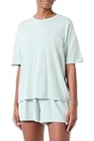 Hanes Originals Supersoft Boxy T-shirt & Sleep Shorts Set, Comfywear Lounge/Sleepwear Pyjamas (2-pack) Dam, , S