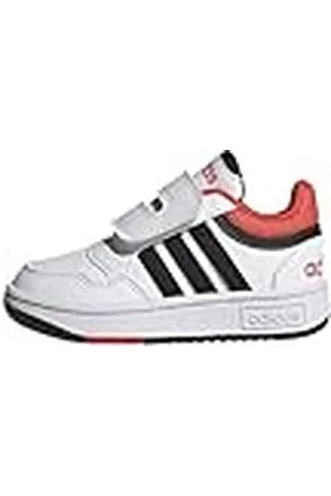 adidas Unisex - Bebis Hoops Shoes, Cloud White/Core Black/Bright Red, 21 EU