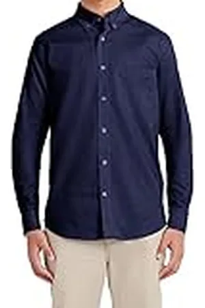 Nautica Mäns skoluniform långärmad prestanda Oxford button-down skjorta, , L