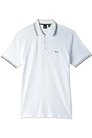 HUGO BOSS Kortärmad polotröja för män, Klassisk vit, XL