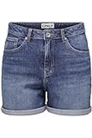 ONLY Women shorts denim bermudas high waist comfortable summer jeans shorts, Color: , Size:L