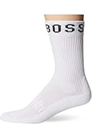 HUGO BOSS Mens 2-pack Big Logo Crew Casual Sock, Blanche, 6 9 US
