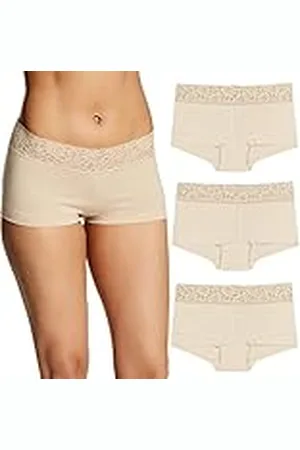 Maidenform Damunderkläder, Stretchiga bomullsshorts, boyshort-trosor för kvinnor, blandade färger, 3-pack, M