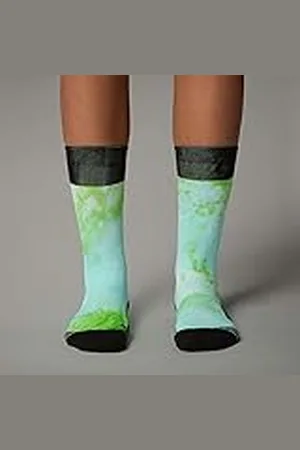 The North Face NF0A8BH4ANY TRAIL RUN SOCK CREW - PRINT herrstrumpor meta lime batikfärge/TNF B storlek XS