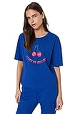 Trendyol Dam slogan stickad T-shirt-byxor pyjamasset, , L, , L
