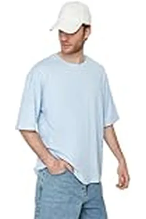Trendyol Man ung överdimensionerad enkel rund hals stickad t-shirt, , XL