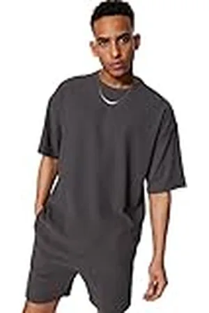 Trendyol Herr man överdimensionerad enkel rund hals stickad t-shirt, , XXL
