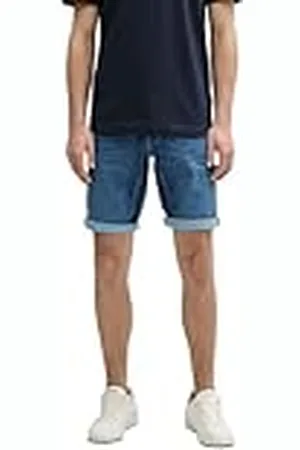 TOM TAILOR 1044974 Bermudashorts, 10119-begagnade mitten av sten blå denim, 37 herr, , 31