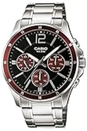 Casio Herr multiurtavla kvartsur med rostfritt stål rem MTP-1374PD-5AVEF