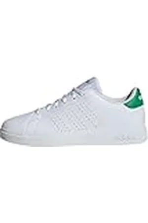 adidas Unisex – Barn ADVANTAGE BASE 2.0 SHOES JUNIOR, Cloud White/Cloud White/Green, 39 1/3 EU