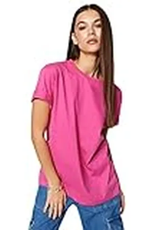 Trendyol Dam basic överdimensionerad enkel rund hals stickad t-shirt, , XS