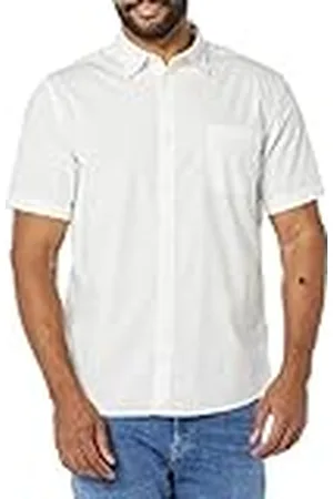 Amazon Kortärmad stretch-poplin-skjorta för män (finns i stor och lång), , XX-Large