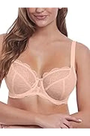 Freya Fancies Plunge Spets Underwire BH med Gated Low Back Corbeille BH dam, Naturlig färg/beige, 85HH