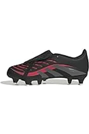 adidas Unisex – Barn PREDATOR LEAGUE FOLD-OVER TONGUE Soft Ground Football boots Kids, Core Black/Grey Four/Lucid Red, 38 2/3 EU